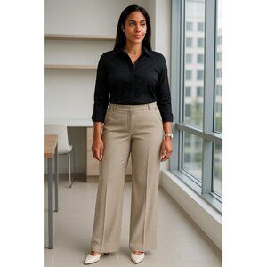 The Limited Cassidy Fit Women’s Pants Size 12L Beige Wide Leg Dress